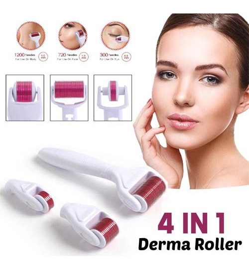 New 4-in-1 Microneedle Derma Roller Kit